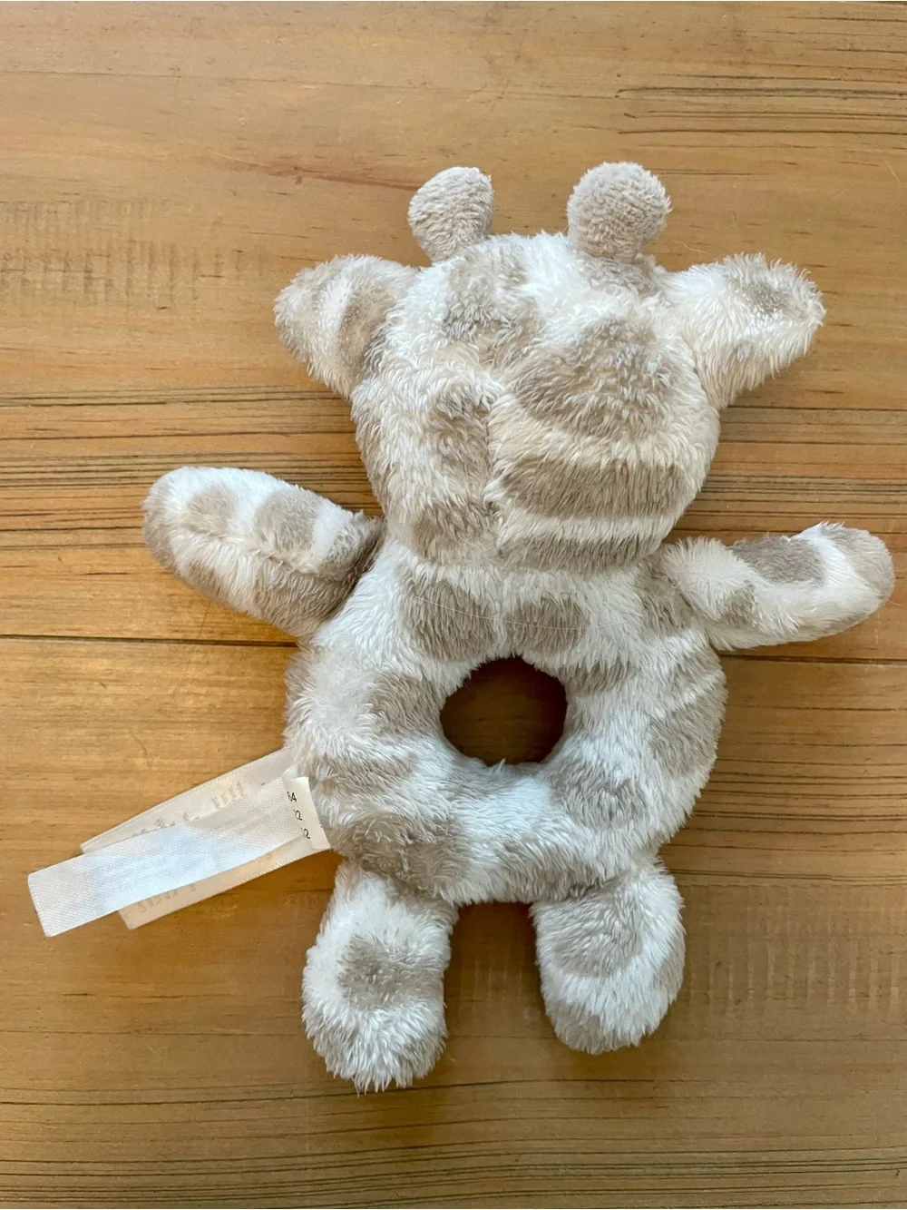Carter's Plush Giraffe Ring Rattle Cream and Tan Baby Toy Safari Plush